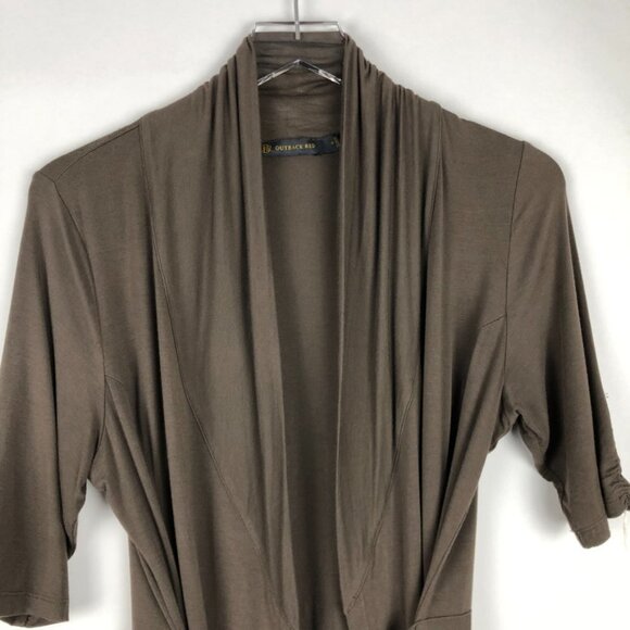 Outback Red Belted Lightweight Cardigan. Brown. Size M - Picture 3 of 13